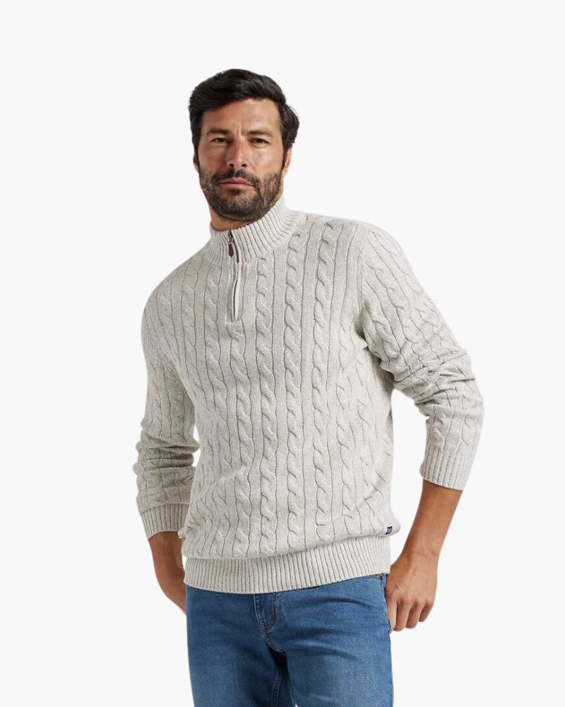 Cable Knit Half-Zip