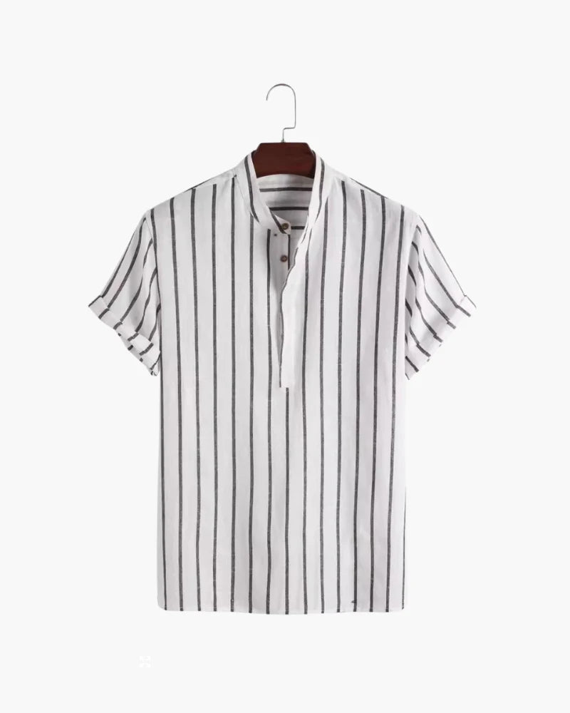 Striped Linen Shirt Short-sleeve