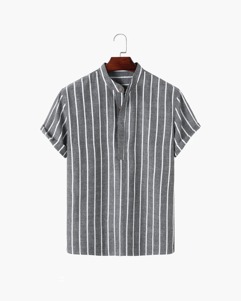 Striped Linen Shirt Short-sleeve