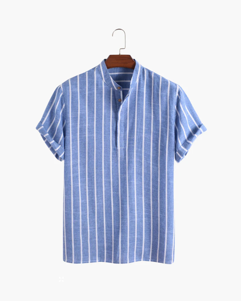 Striped Linen Shirt Short-sleeve