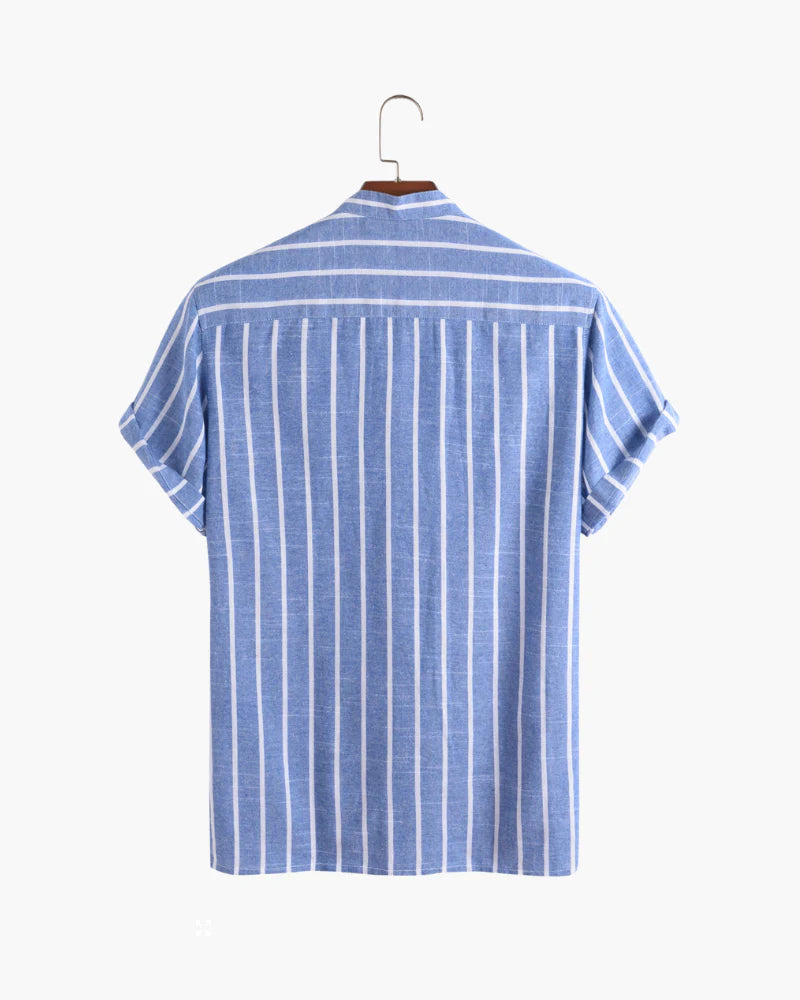 Striped Linen Shirt Short-sleeve