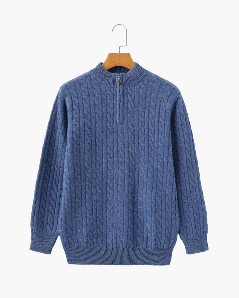 Montague Cashmere Cable Half-Zip
