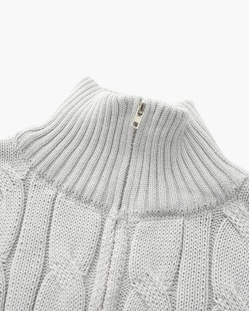 Cable Knit Half-Zip