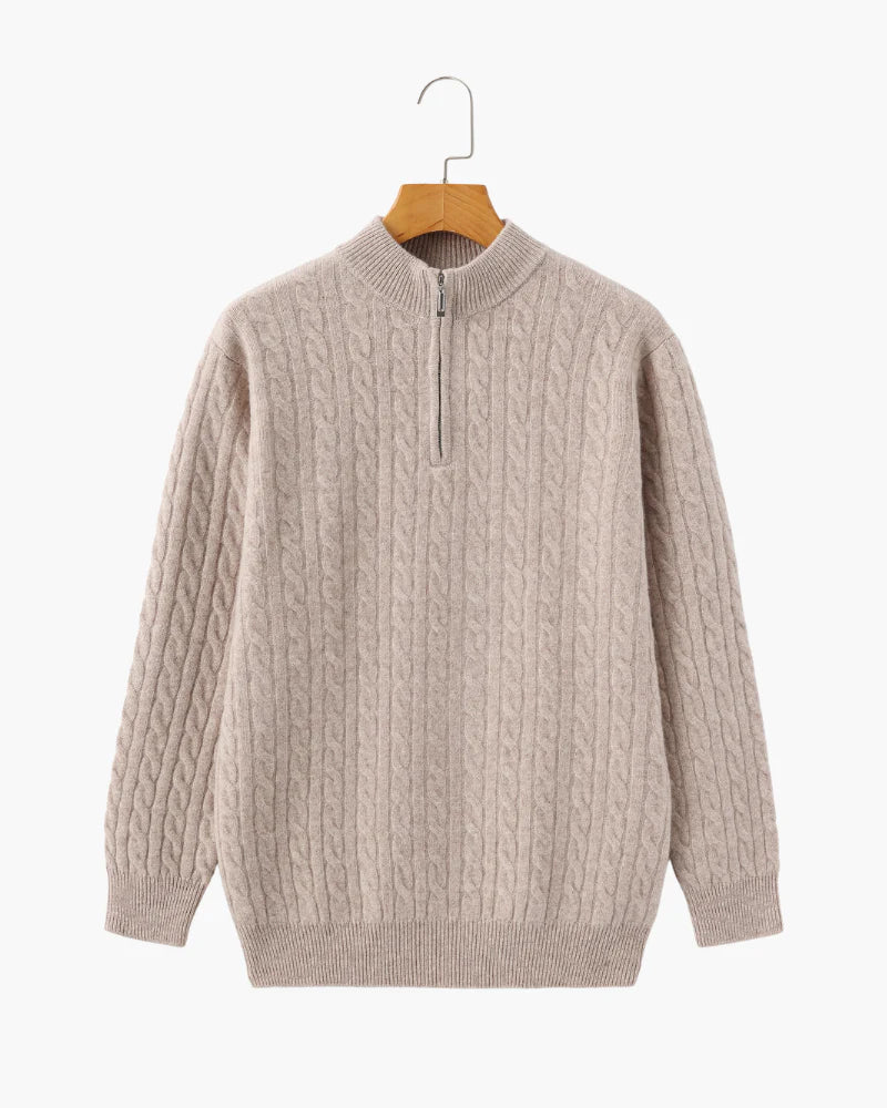 Montague Cashmere Cable Half-Zip