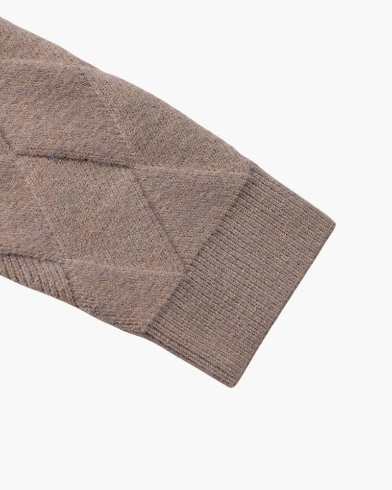 Rowe Diamond Knit Zip Cardigan