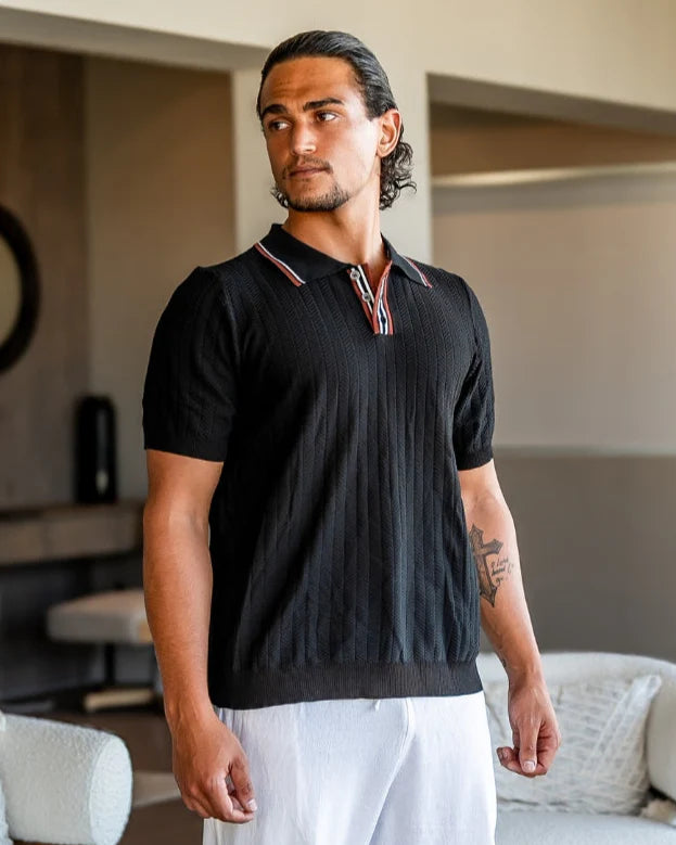 Montague Cable Knit Polo