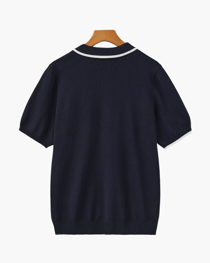 Contrast Edge Knit Polo