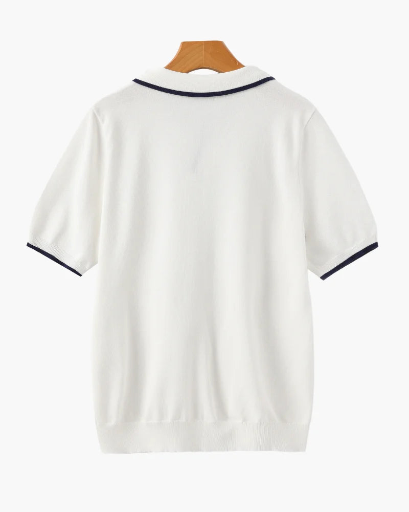 Contrast Edge Knit Polo