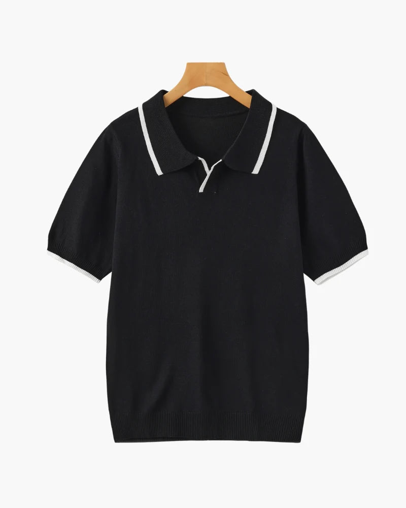 Contrast Edge Knit Polo