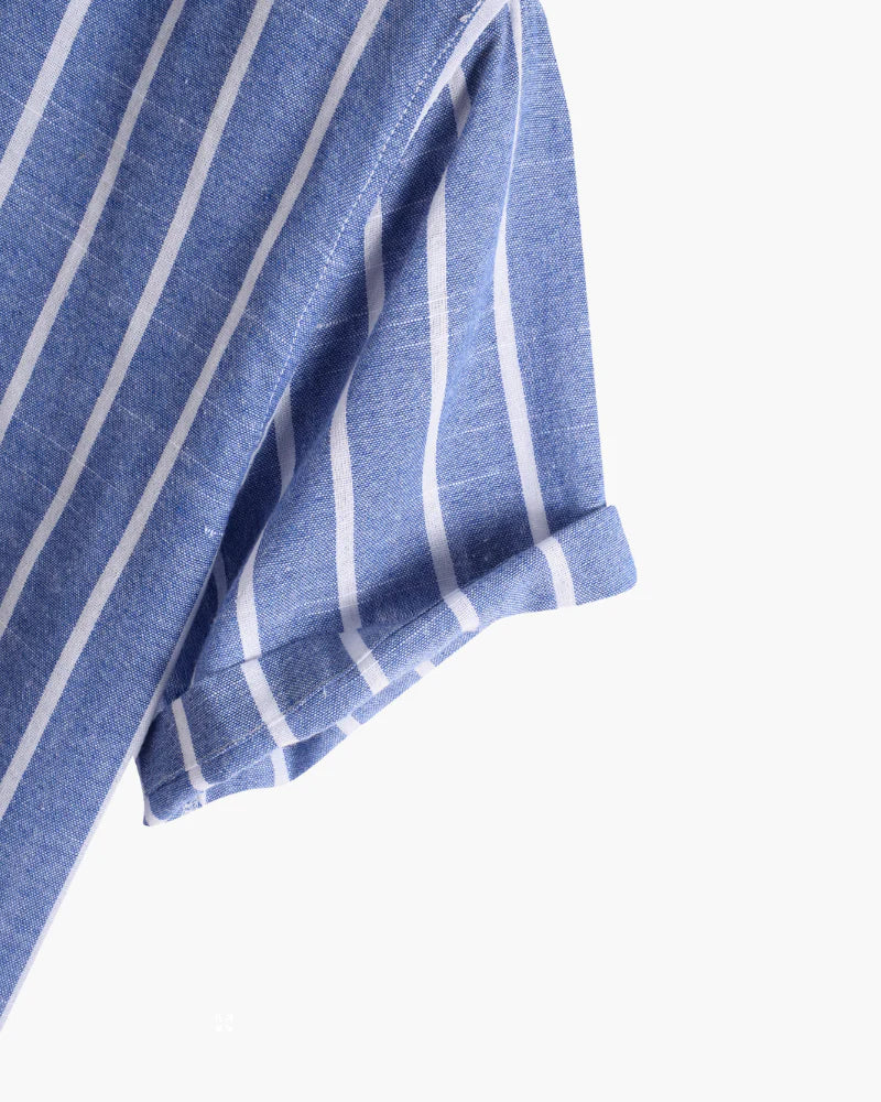 Striped Linen Shirt Short-sleeve