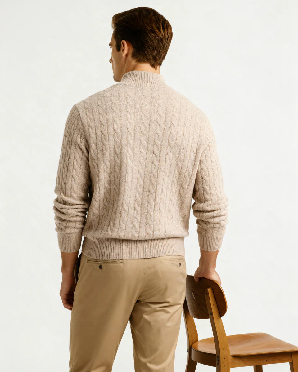 Montague Cashmere Cable Half-Zip