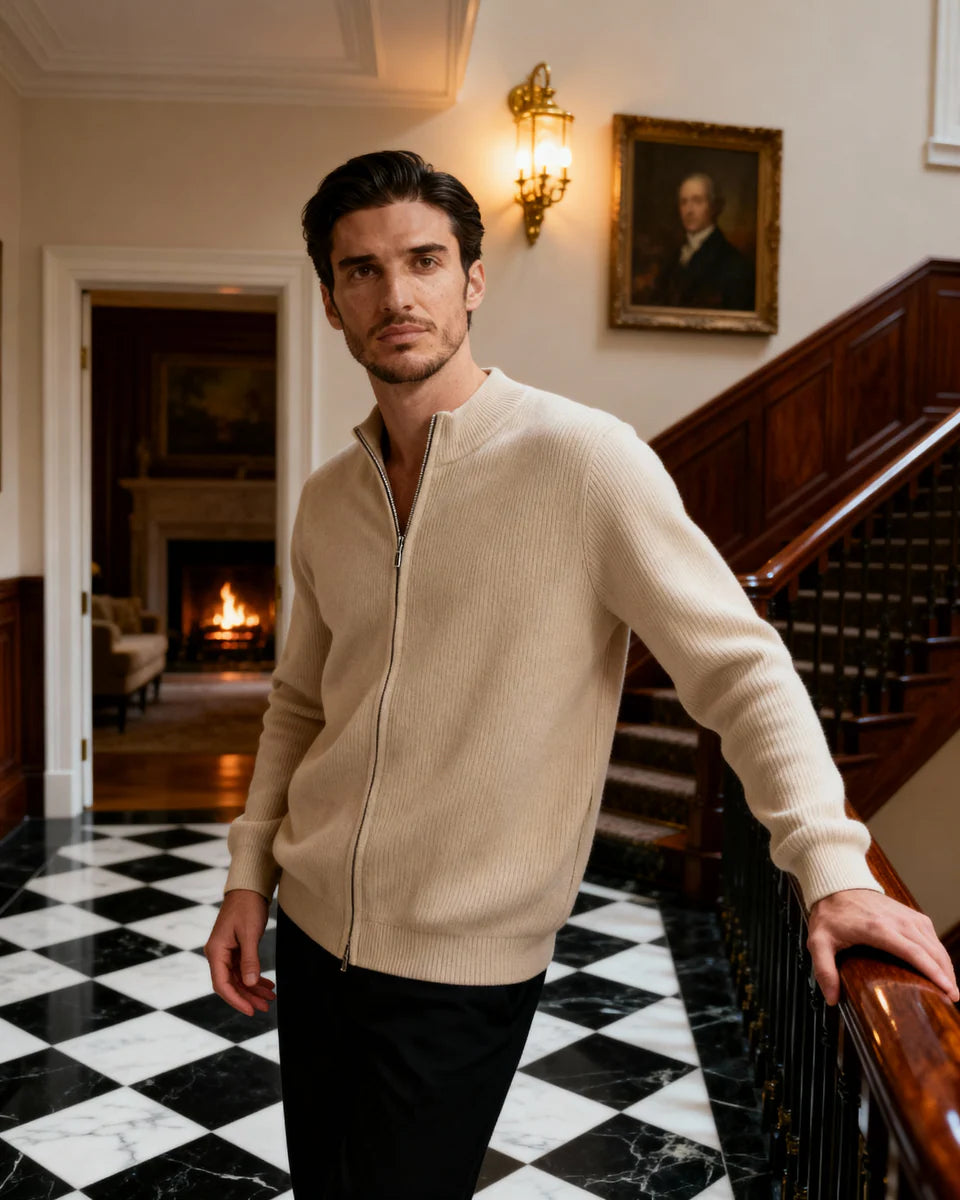 Rowe Cashmere Zip Cardigan